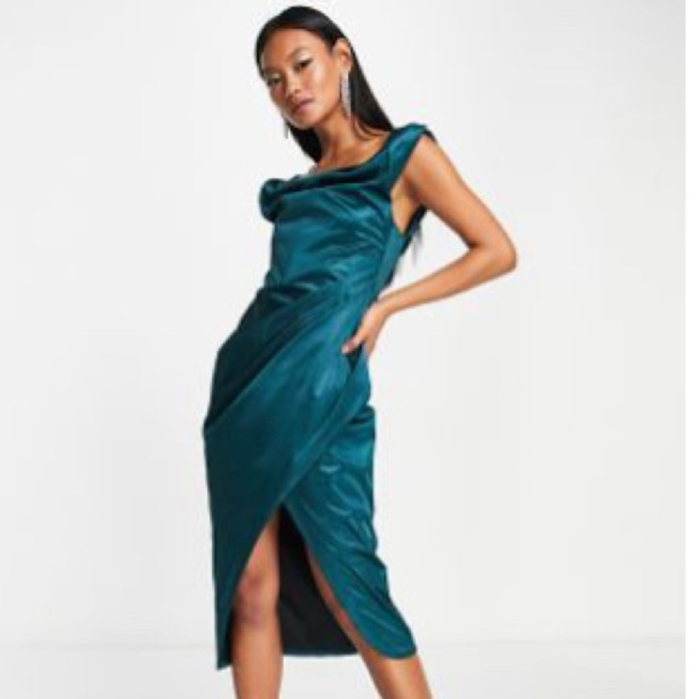 NWOT ASOS sz 14 teal cocktail dress